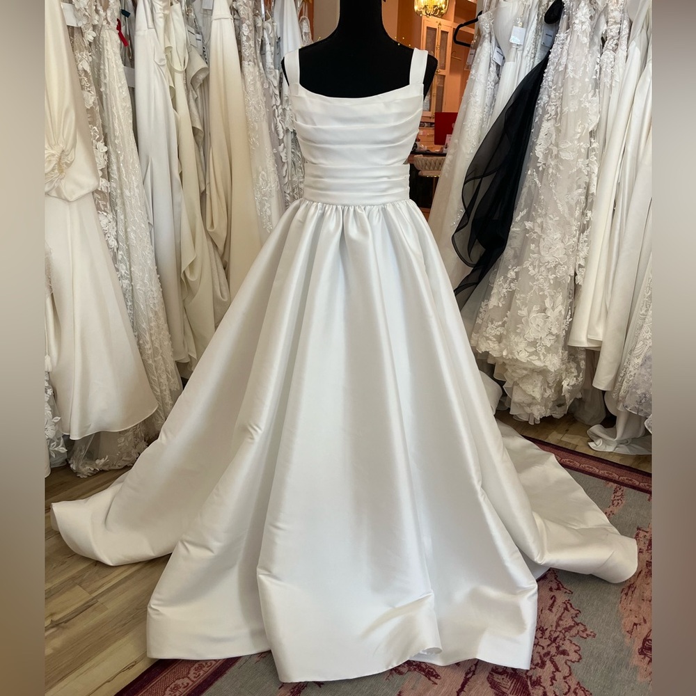 Classic White Satin Wedding Ball Gown Dress
